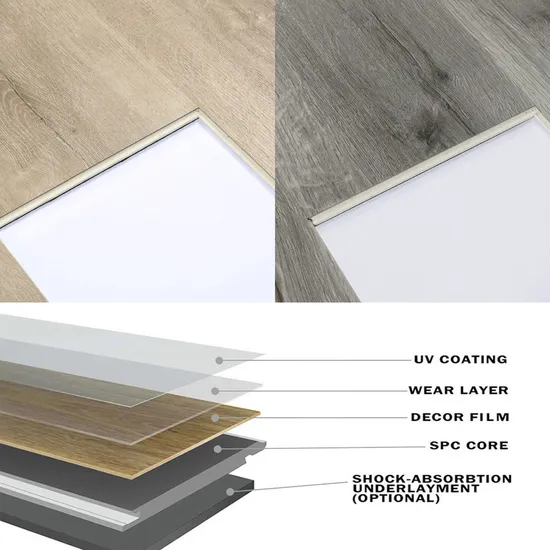 Free Samples Fireproof Waterproof Soundproof U-Groove Plastic Decoration Wood Tile PVC Vinyl Engineering Spc Flooring for Hotel with Factory Price