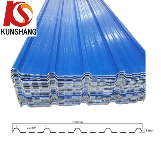 Kunshang Anti-Impact PVC Trapezoid Roof Sheet Tile