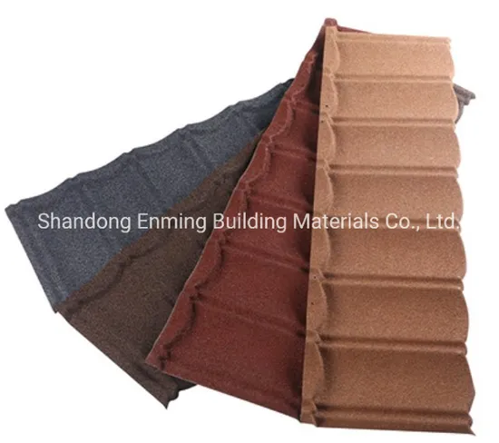 Interlocking Panels Classical Type Galvalume Color Stone Coated Metal Roof Tile for Export
