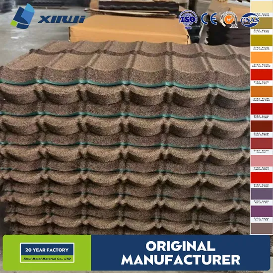 Customized Galvanized Galvalume Aluminum Acrylic Resin Adhesive Stone Coated Steel Metal Roof Tile Metal Roofing Wall Steel Tile for Building Material