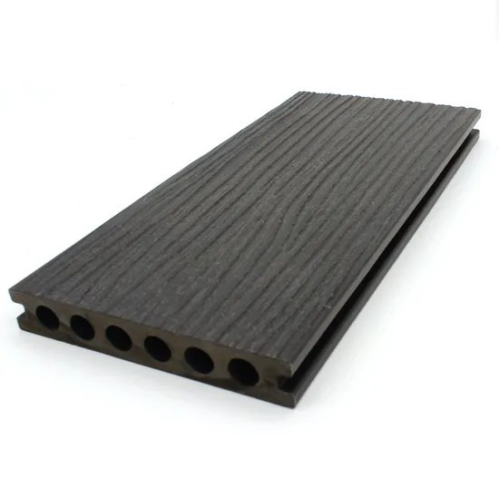 High Quality Deep Gray WPC Decking 3D Woodgrain Composite Decking