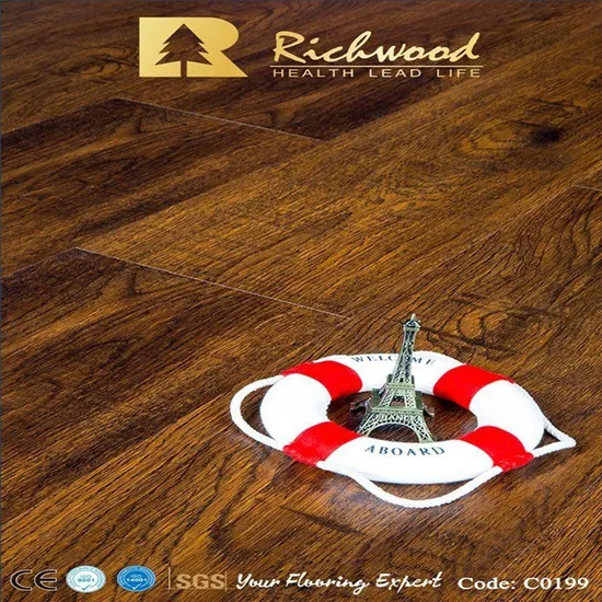 8.3mm E0 HDF AC4 Classic Hickory V-Grooved Engineered Wood Grain Laminate Flooring