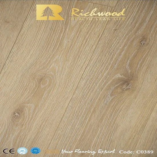 Commercial 8.3mm Vinyl Walnut White Oak Timber Parquet Environmentally Friendly Laminated Wooden Flooring