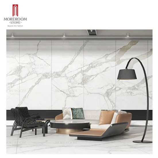 Luxury Calacatta White Gold Large Format Porcelain Marble Look Floor Big Size Ceramic Wall Floor Tile Sintered Stone