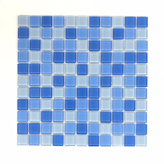 Hot Sale Summer Swimming Pool Decor Glass Crystal Blue Style Mosaic Tile
