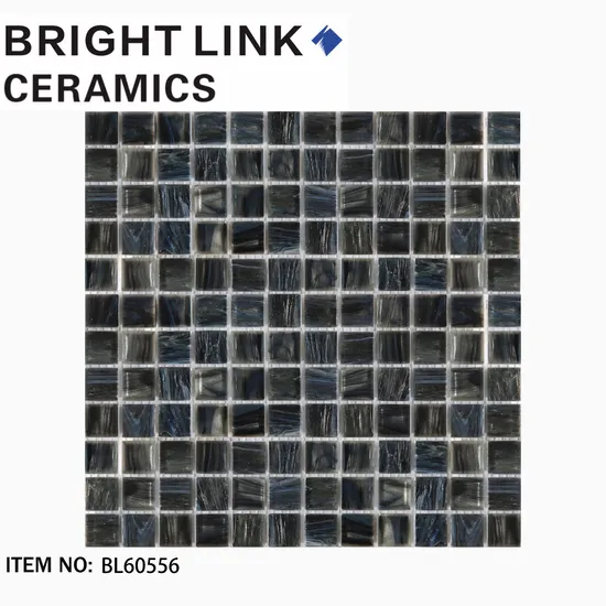 Foshan Factory Building Material Hotel Indoor Wall Decoration Square Black Glass Mosaic