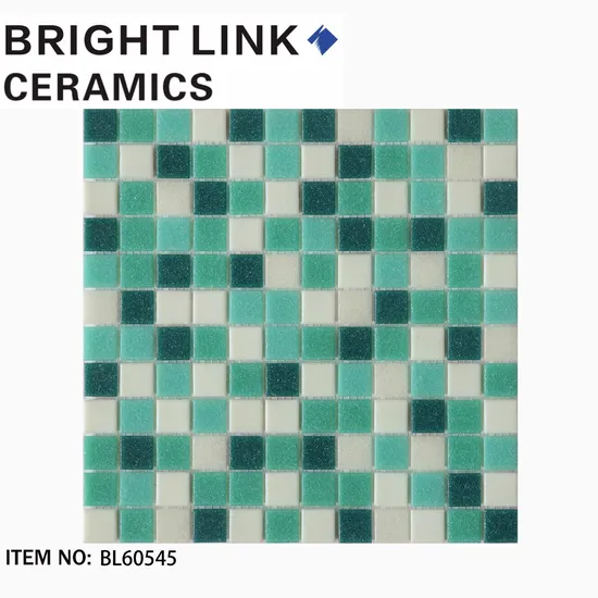 Wholesale Outdoor Shining Design Green Color Tiles Glass Swimming Pool Mosaic