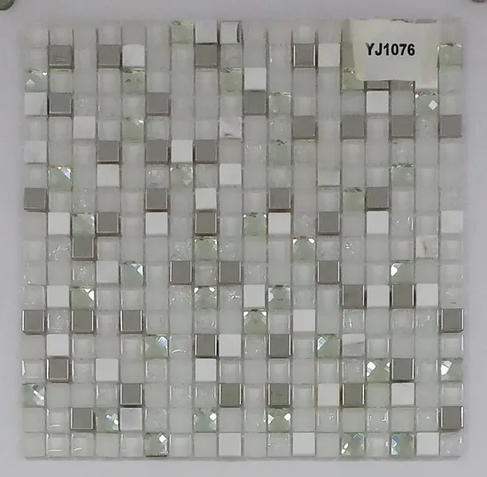 White Glass and Stone Mosaic for Kitchen Backsplash Tiles and Bathroom Tile