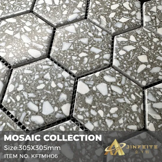 Grey Color Terrazzo Design Porcelain Mosaic for Kitchen Table and Back Splash