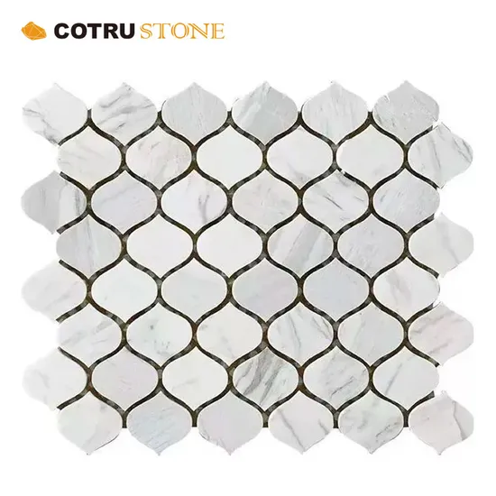 Irregular Shape Beige Natural Stone Mosaic Unique Design Hotel Decoration