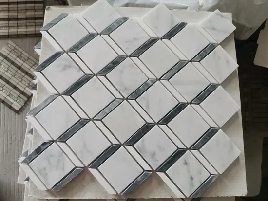 3D Design Polished Marble Flooring Waterjet Pattern