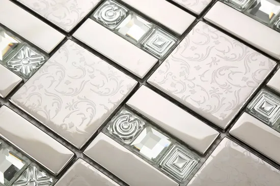 8mm Thickness Ice Crackle Glass Mosaic Tile in Foshan (AJT121)