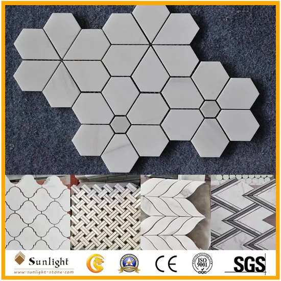 Cheap White/Black/Beige/Grey/Pink/Green Glass/Granite/Marble/Travertine/Limestone/Sandstone/Slate/Waterjet Stone 3D Mosaic for Floor/Flooring/Wall/Pool Tiles