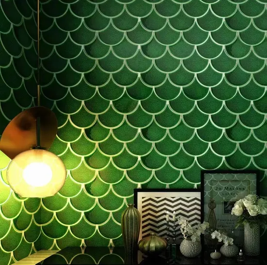 Green Ceramic Mosaic Wall Tile Mini Ceramic Tiles for Mosaic