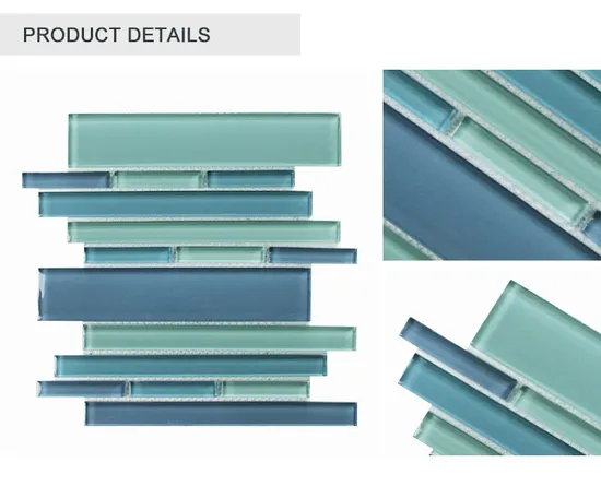 Decoration European Style Wholesale Cheap Green Strip Glass Mosaic Tile