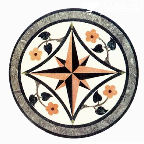 Natural Marble/Granite Stone Waterjet Medallion for Hotel Hall