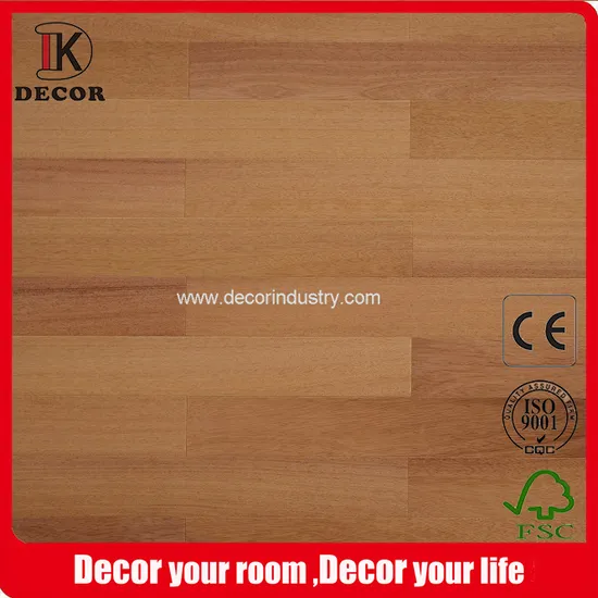 Teak Wood Flooring with Natural Color Light Brushed Surface Treatment