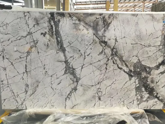 Natural Cote D Azur Marble Slab, White Marble with Grey Veins