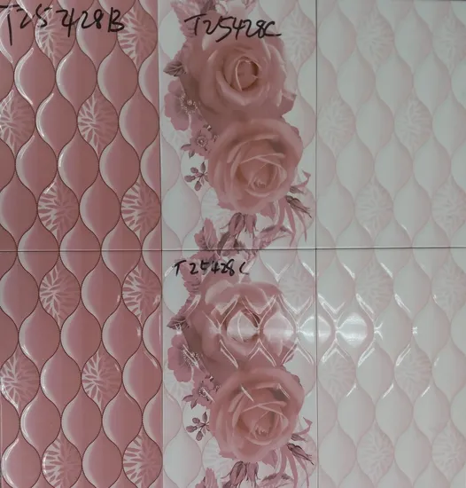 Oriental Style 3D Leaf Lantern Pattern Ceramic Wall Tile for House Decoration (250*400mm)