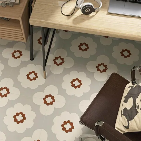Decoration Floor Tiles Flower Pattern Modern Design Style 400X400 Mix Color Flower Pattern Wall Tile