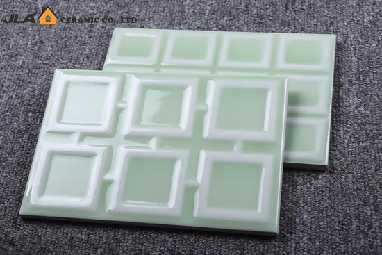 4.8"X7.2"/12X18cm Light Green Glossy Decor Wall Tile Glazed Kitchen Ceramic Tile Decoration