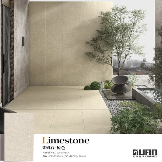 Villa Project Cream Beige Limestone Exterior Tiles for Plaza Floor 60X90cm