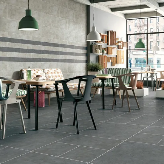 Building Materials China Factory Cement Look Design Porcelain Tile for Living Room Flooring
