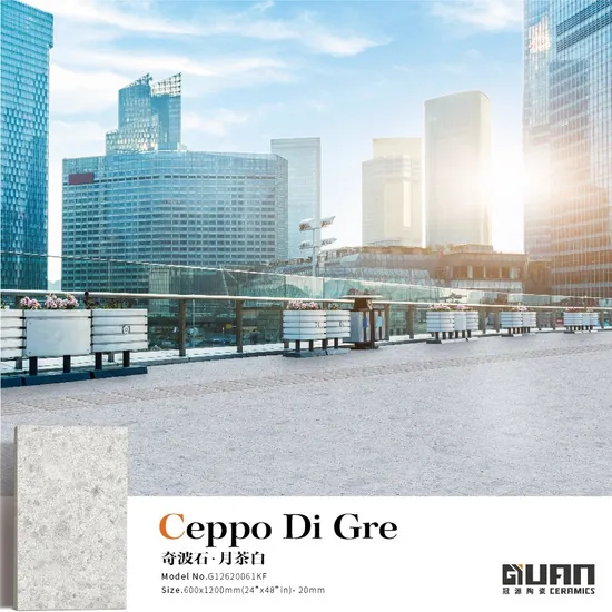 Guanyuan Manufacturer Terrace and Balcony Tiles Slab with Marble Look 600X600 Outdoor Porcelain Tile for Floor and Wall