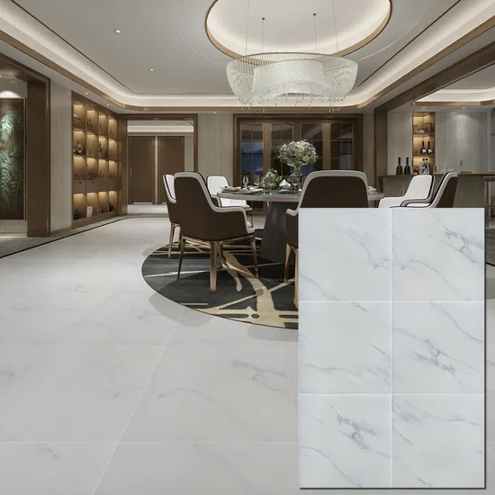 Villa Ceramic Carrara Tumbled Marble Floor Tile Porcelain 60 60