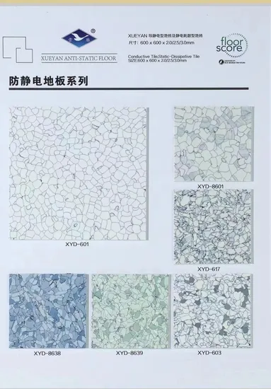 Conductive PVC Tiles Resistance 10^4`10^6 Size 610mmx610mmx2.5 Data Center Application
