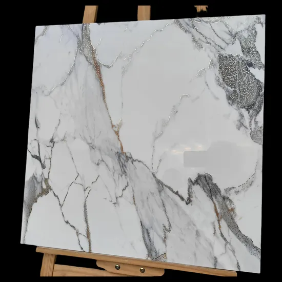 600X600mm New White Marble Calacata Gold Silver Polished Porcelain Wall Floor Tiles