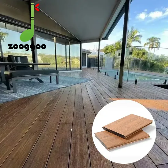 Outdoor Waterproof Hollow Bamboo Decking Hard Wearing Strand Woven Bamboo Decking