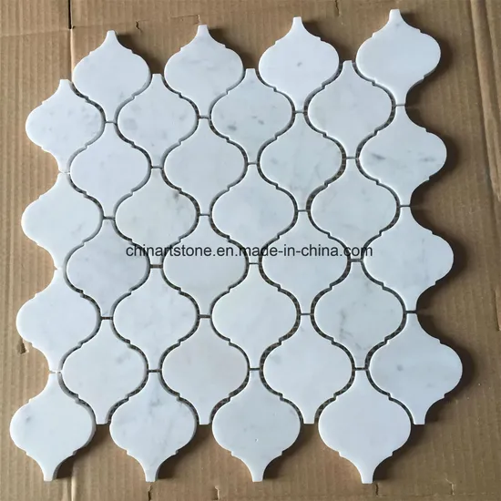 China Bianco Carrara White Marble Granite Stone Mosaic for Bathroom Wall