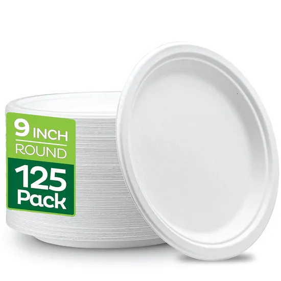 Biodegradable Compostable Disposable Eco Friendly Sugarcane Bagasse Dinnerware