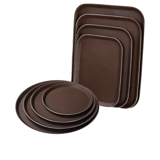 Fiberglass Non-Slip Tray Plastic Rectangle Fast Food Serving Tray for Restaurant