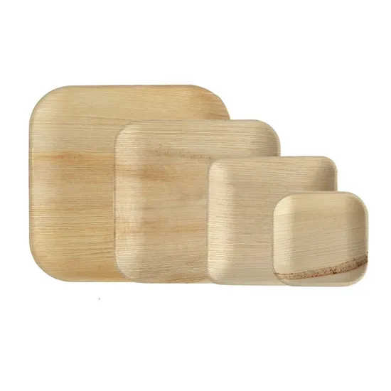 Disposable Square Palm Leaf Plates Compostable Heavy Duty Dinner Plates