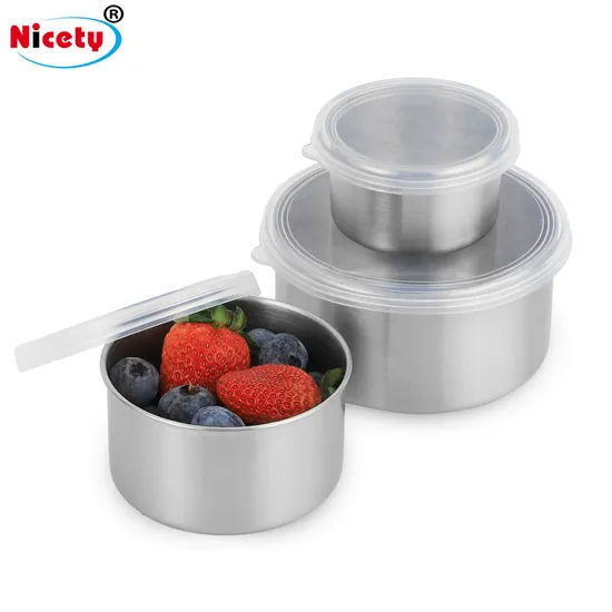 Leakproof Dinnerware Kitchenware Round Outdoor Food Packing Box Sets Stainless Steel Food Container