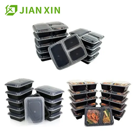 Eco-Friendly Biodegradable Takeaway Disposable Plastic Meal Prep Food Container with Lids