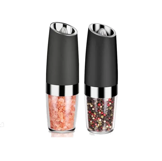 Hot Selling Automatic Gravity Pepper Mill Battery Operated Electric Salt and Pepper Grinder Mill Set