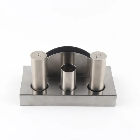 Stainless Table Set with Napkin Holder Toothpick Pepper and Salt Shaker Set