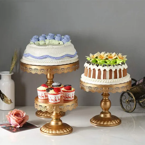 Golden Wrought Iron Dessert Table Decoration Display Stand Cake Ray Afternoon Tea Snack Stand Cake Stand