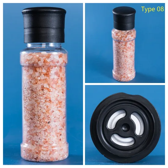 Premium 200ml Mill Commercial Spice Salt Pepper Packaging Bottle with Spice Grinder Cap