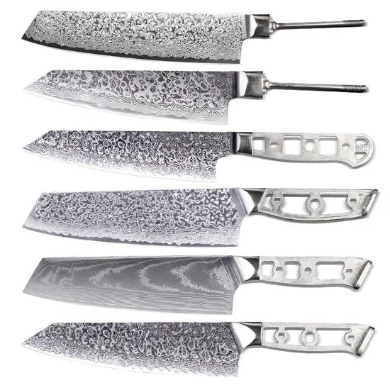 Wholesale Knife Making Blades Vg-10 Aus-10 Steel 67 Layers 73 Layers Damascus Chef Knife Blades