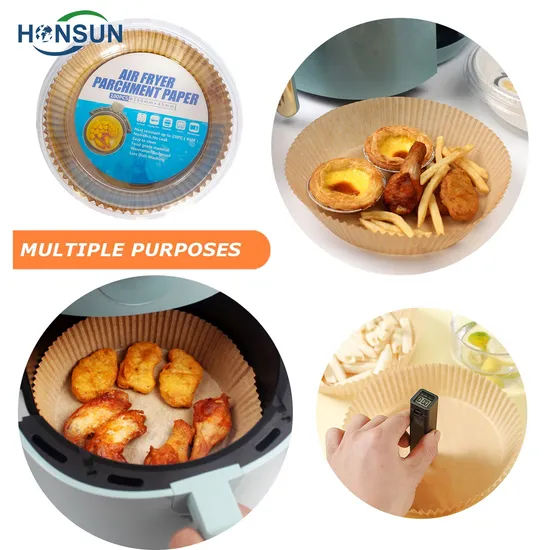 100% Compostable Food Grade Parchment Liners Greaseproof Bfa Free Air Fryer Liners