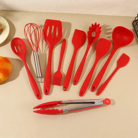 Silicone Kitchenware Household Non-Stick Cooking Spatula Baking Colorful Kitchenware 10PCS