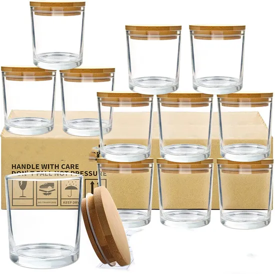 8oz 10oz 14 Oz Container White Thick Empty Frosted Glass Candle Jars