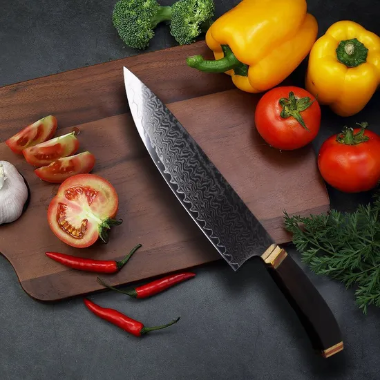 Razor Shapr Damascus Blade Professional Kitchen Chefs Knife