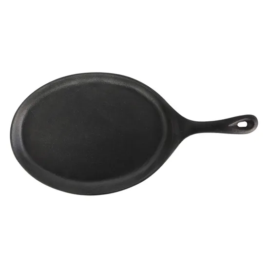 Oval Cast Iron Skillet Fajita/Sizzler Pan with Handle