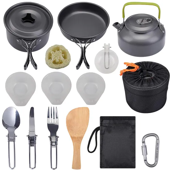 Outdoor Cookware Set, Portable Aluminium Cookware