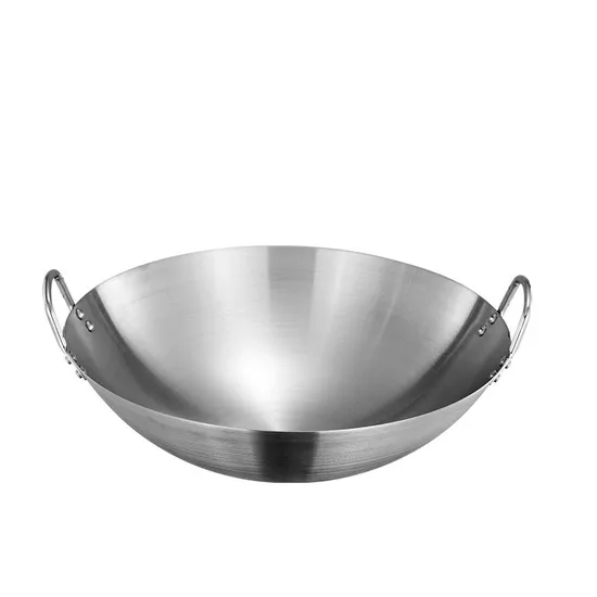 Premium Stainless Steel Non-Magnetic Sanded Pan with Dual Handles